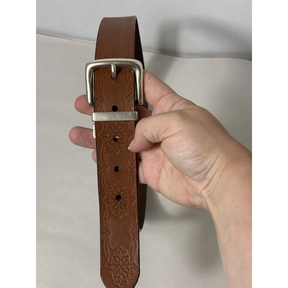 Genuine Leather Belt Brown Sz M 30-34